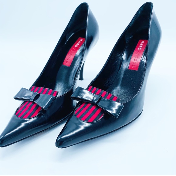 Marc Jacobs Black Red stiletto pumps heels SZ 9 - Picture 4 of 11